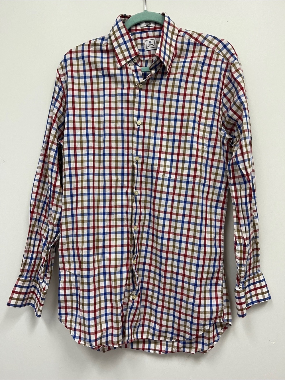 Peter Millar Long-Sleeve Plaid Button-Down Shirt Size M